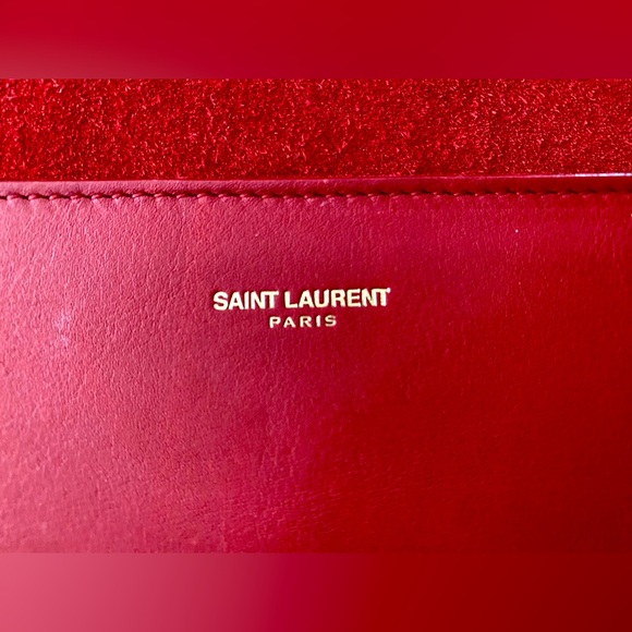 YSL Red Leather Clutch Gold Hardware Made in Italy - Picture 5 of 7